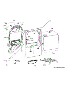 Front Panel & Door parts for Ge Dryer GTX52EASP0WB from AppliancePartsPros.com