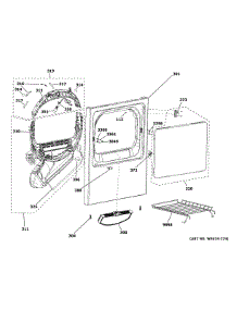 Front Panel & Door parts for Ge Dryer GTX52GASP0WB from AppliancePartsPros.com