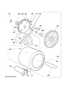 Drum parts for Ge Dryer GTX52GASP0WB from AppliancePartsPros.com