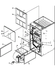 Cabinet Assembly And Blower Mounting parts for Amana Furnace GUD115X50B/P1208006F from AppliancePartsPros.com