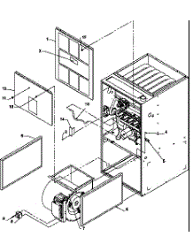 Cabinet Assembly And Blower Mounting parts for Amana Furnace GUX045X30B/P1207801F from AppliancePartsPros.com