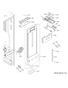 Fresh Food Section parts for Ge Bottom-Mount Refrigerator GWE19JGLWFBB from AppliancePartsPros.com