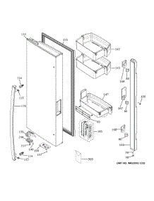 Fresh Food Door - Lh parts for Ge Bottom-Mount Refrigerator GWE23GENCDS from AppliancePartsPros.com