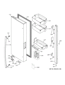 Fresh Food Door - Lh parts for Ge Bottom-Mount Refrigerator GWE23GENHDS from AppliancePartsPros.com