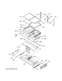Fresh Food Shelves parts for Ge Bottom-Mount Refrigerator GWE23GENHDS from AppliancePartsPros.com