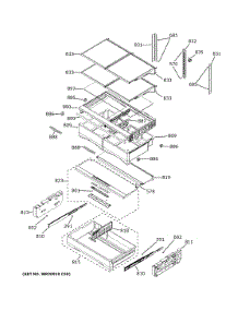 Fresh Food Shelves parts for Ge Bottom-Mount Refrigerator GYE22GYNGFS from AppliancePartsPros.com