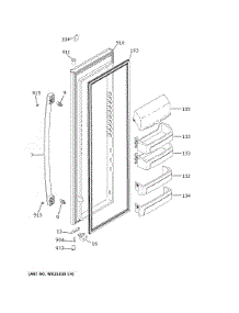 Fresh Food Door parts for Ge Side-By-Side Refrigerator GZS22DMJPFES from AppliancePartsPros.com