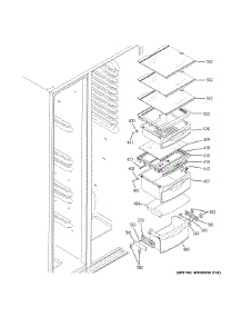 Fresh Food Shelves parts for Ge Side-By-Side Refrigerator GZS22IMNPHES from AppliancePartsPros.com