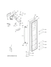 Freezer Door parts for Ge Side-By-Side Refrigerator GZS22IMNSHES from AppliancePartsPros.com