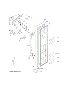 Freezer Door parts for Ge Side-By-Side Refrigerator GZS22IYNBHFS from AppliancePartsPros.com