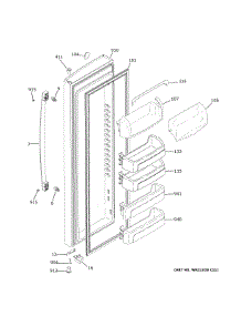 Fresh Food Door parts for Ge Side-By-Side Refrigerator GZS22IYNWHFS from AppliancePartsPros.com