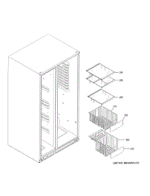 Freezer Shelves parts for Ge Side-By-Side Refrigerator GZS22IYNXHFS from AppliancePartsPros.com