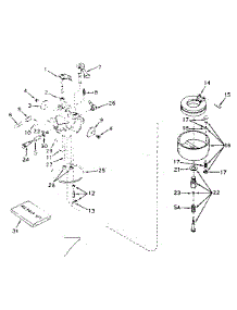 Carburetor No. 631070A parts for Lauson Lawn & Garden Engine H25-25133F from AppliancePartsPros.com