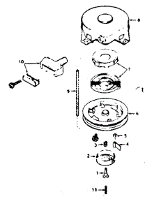 Rewind Starter No. 590420 parts for Tecumseh Lawn & Garden Engine H35-45495M from AppliancePartsPros.com