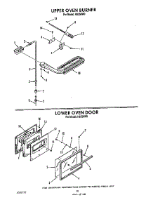 Lower Oven Door parts for Roper Gas Range H6358*0 from AppliancePartsPros.com
