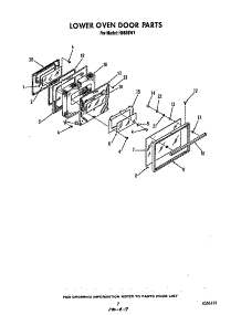 Lower Oven Door parts for Roper Gas Range H8858*1 from AppliancePartsPros.com