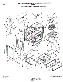 Lower Body parts for Roper Electric Range H9608*0 from AppliancePartsPros.com
