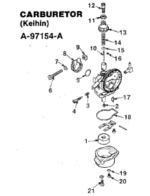 Carburetor (Keihin) A-97154-A parts for Homelite Gas Leaf Blower HB680 from AppliancePartsPros.com