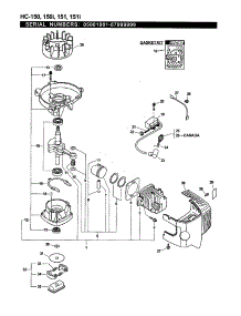 Engine / Short Block / Ignition / Clutch parts for Echo Hedge Trimmer HC-151 (05001001-07999999) from AppliancePartsPros.com