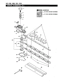Cutters / Gear Case / Tools parts for Echo Hedge Trimmer HC-151 (05001001-07999999) from AppliancePartsPros.com