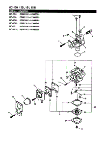 Carburetor - Rb-K70 parts for Echo Hedge Trimmer HC-151I (05001001-07999999) from AppliancePartsPros.com