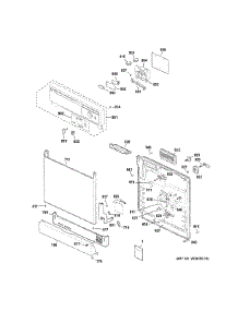 Escutcheon & Door Assembly parts for Hot Point Dishwasher HDA2100H70BB from AppliancePartsPros.com