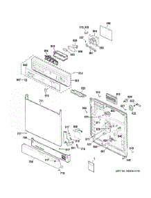 Escutcheon & Door Assembly parts for Hot Point Dishwasher HDA3600K65BB from AppliancePartsPros.com