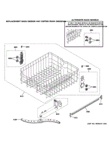 Upper Rack Assembly parts for Hot Point Dishwasher HDF330PGR1WW from AppliancePartsPros.com