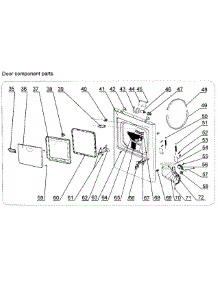 Door Assy parts for  Dryer HLTD500AGW from AppliancePartsPros.com