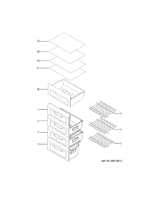 Shelves & Drawers parts for  Bottom-Mount Refrigerator HRB10N2BGS from AppliancePartsPros.com