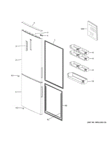 Doors parts for  Bottom-Mount Refrigerator HRB15N3BBGS from AppliancePartsPros.com