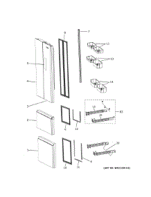 Doors parts for  Bottom-Mount Refrigerator HRF15N3BGF from AppliancePartsPros.com