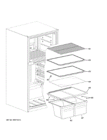 Shelves & Drawers parts for  Top-Mount Refrigerator HRT18RCPB0 from AppliancePartsPros.com