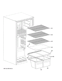 Shelves & Drawers parts for  Top-Mount Refrigerator HRT18RCWW0 from AppliancePartsPros.com