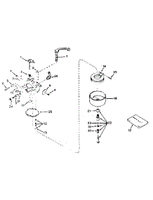 Carburetor No. 631667 parts for Tecumseh Lawn & Garden Engine HS40-55390E from AppliancePartsPros.com