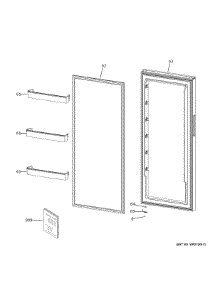 Door parts for Hot Point Upright Freezer HUF13STRBWW from AppliancePartsPros.com