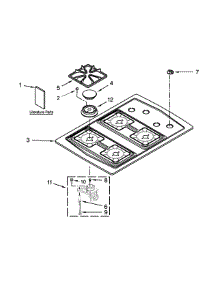 Cooktop, Burner And Grate Parts parts for Ikea Gas Cooktop ICS333DS00 from AppliancePartsPros.com