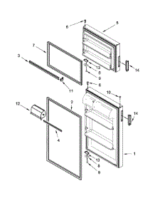 Door Parts parts for Ikea Top-Mount Refrigerator IK4TXWFDW00 from AppliancePartsPros.com