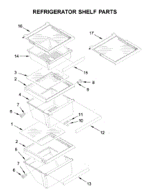 Refrigerator Shelf Parts parts for Ikea Side-By-Side Refrigerator ISF25D2XBM01 from AppliancePartsPros.com