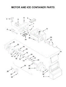 Motor And Ice Container Parts parts for Ikea Side-By-Side Refrigerator ISF25D2XBM01 from AppliancePartsPros.com