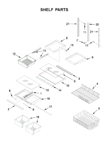Shelf Parts parts for Ikea Bottom-Mount Refrigerator IX3HHGXSS001 from AppliancePartsPros.com