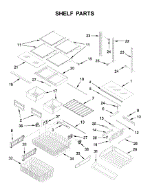 Shelf Parts parts for Ikea Bottom-Mount Refrigerator IX6HHEXDSM03 from AppliancePartsPros.com