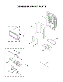 Dispenser Front Parts parts for Ikea Bottom-Mount Refrigerator IX7DDEXGZ002 from AppliancePartsPros.com