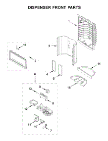 Dispenser Front Parts parts for Ikea Bottom-Mount Refrigerator IX7DDEXGZ003 from AppliancePartsPros.com