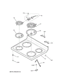 Cooktop parts for Ge Electric Range JB258DM2WW from AppliancePartsPros.com