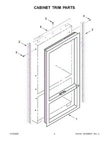 Cabinet Trim Parts parts for Jenn-Air Bottom-Mount Refrigerator JB36NXFXLE05 from AppliancePartsPros.com
