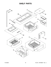 Shelf Parts parts for Jenn-Air Bottom-Mount Refrigerator JB36NXFXLE05 from AppliancePartsPros.com
