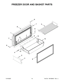 Freezer Door And Basket Parts parts for Jenn-Air Bottom-Mount Refrigerator JB36NXFXLE05 from AppliancePartsPros.com