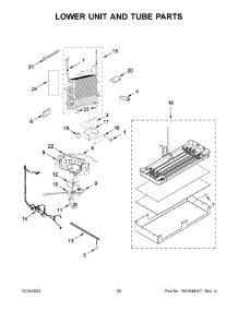 Lower Unit And Tube Parts parts for Jenn-Air Bottom-Mount Refrigerator JB36NXFXLE05 from AppliancePartsPros.com