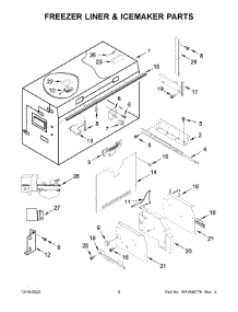 Freezer Liner & Icemaker Parts parts for Jenn-Air Bottom-Mount Refrigerator JB36NXFXRE05 from AppliancePartsPros.com